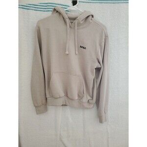 Divided Mens Pullover NASA Hoodie Size XS Beige Tan Cotton Stretch Sweatshirt